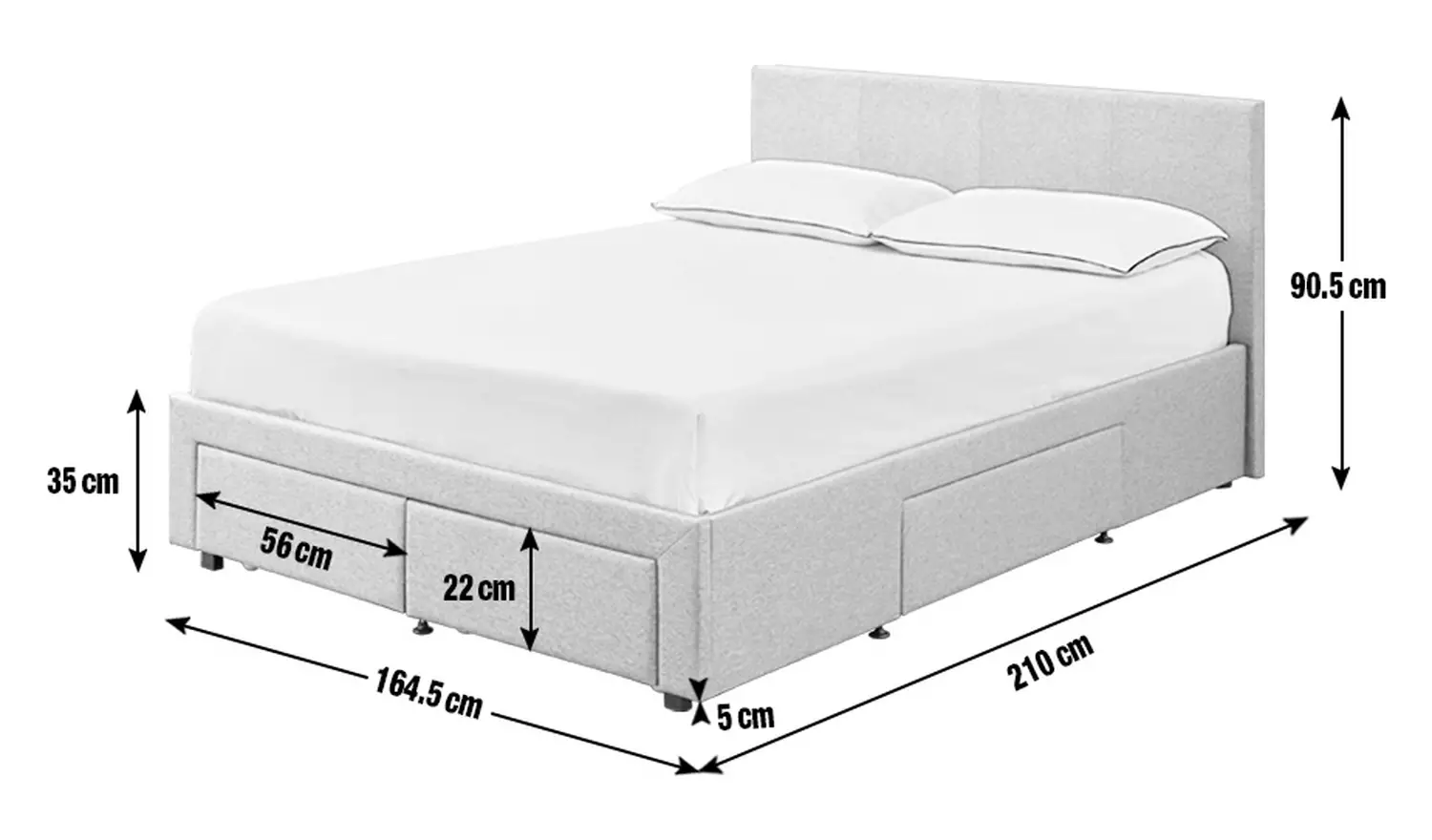 Argos Home Lavendon 4 Drawer Kingsize Bed Frame - Grey