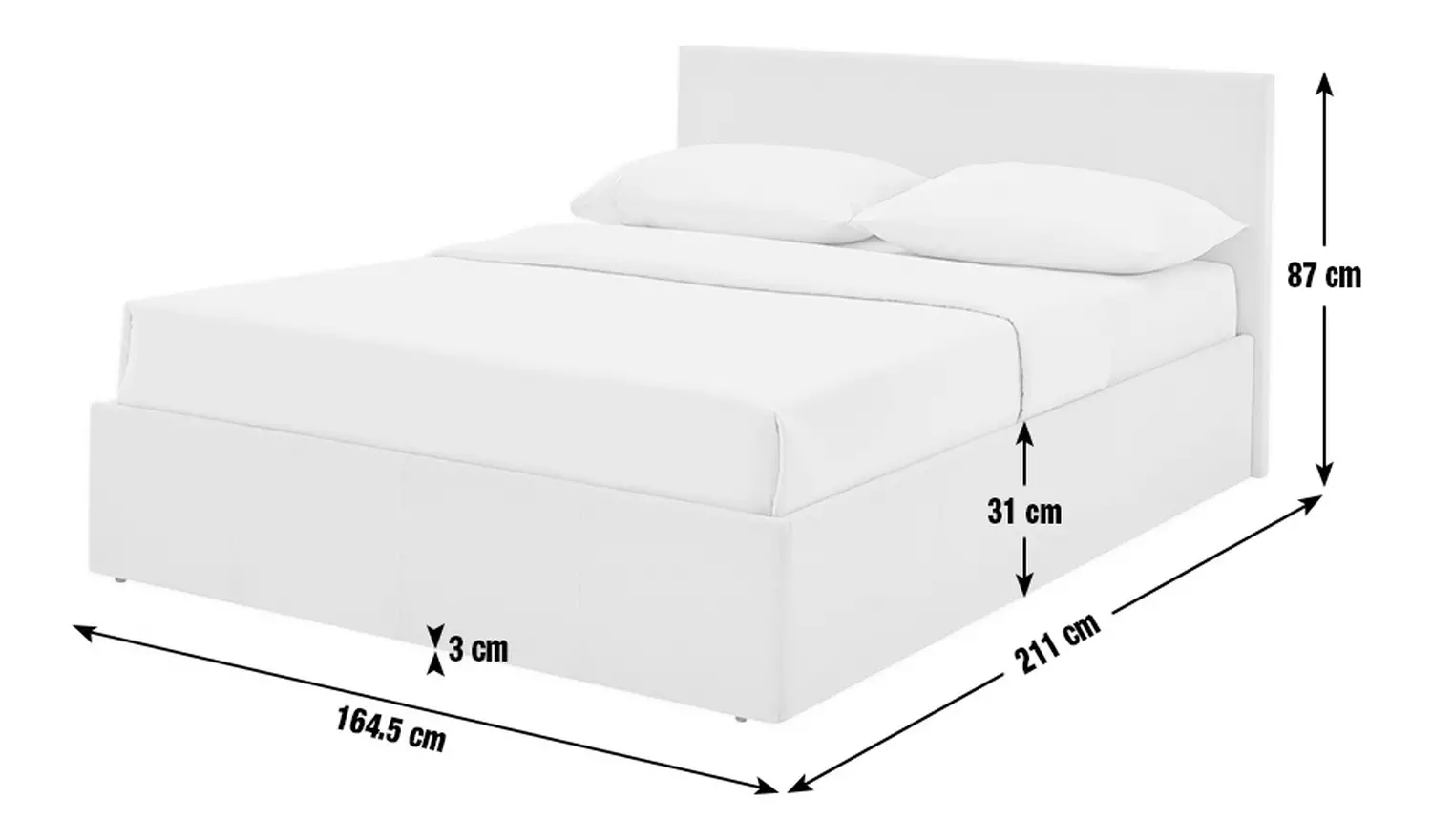 Argos Home Heathdon Kingsize End Lift Ottoman Bed - Grey