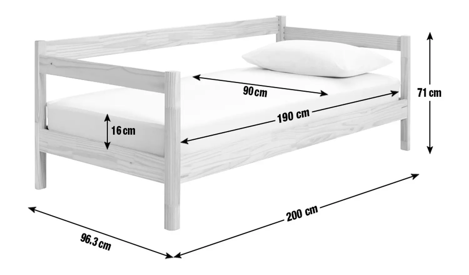 Habitat Odin Single Day Bed Frame With Mattress - Pine