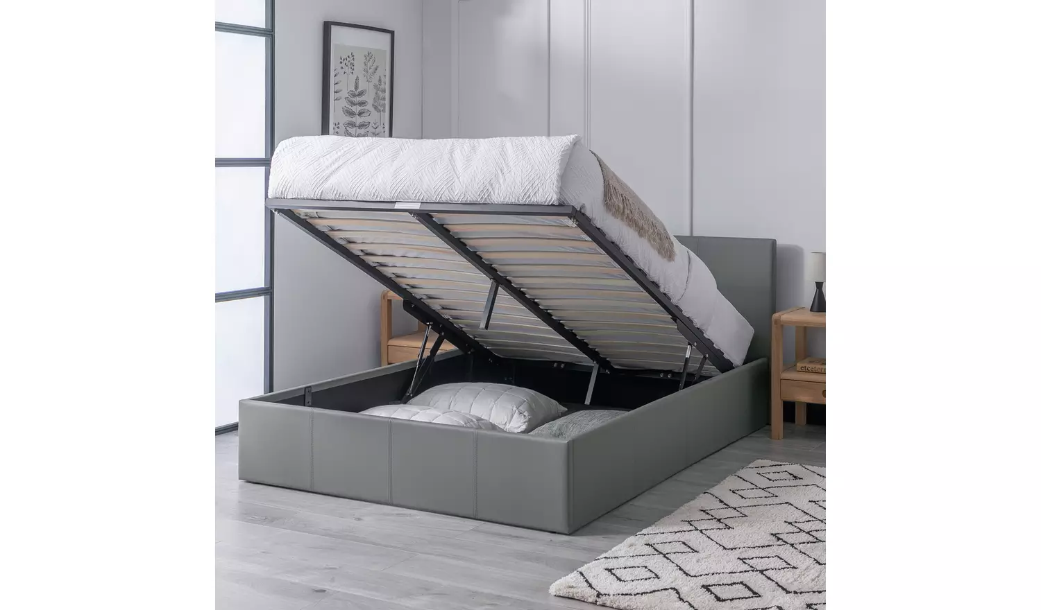 Argos Home Lavendon Double End Open Ottoman Bed Frame - Grey