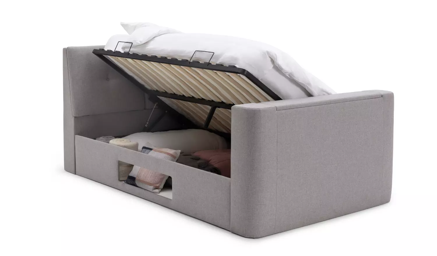 Argos Home Jakob Kingsize TV Ottoman Bed Frame - Grey