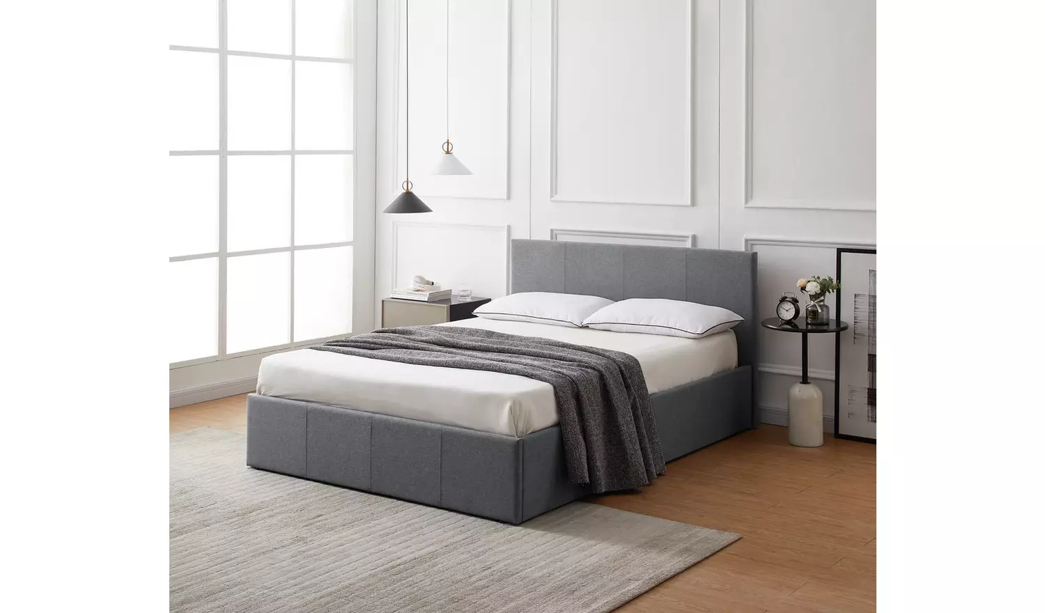 Argos Home Heathdon Double End Lift Ottoman Bed - Grey