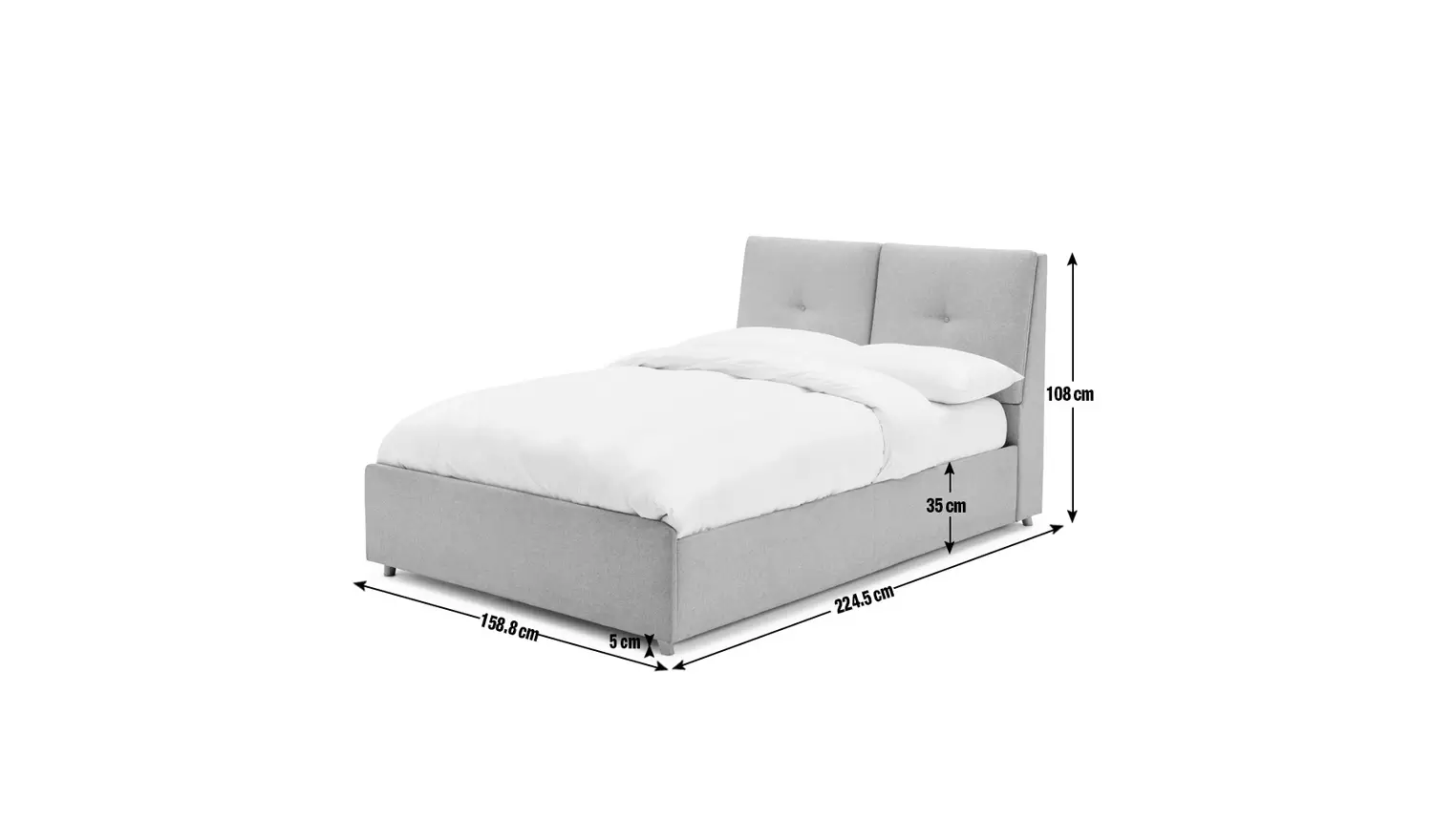 Argos Home Jakob Kingsize Ottoman Bed Frame - Grey