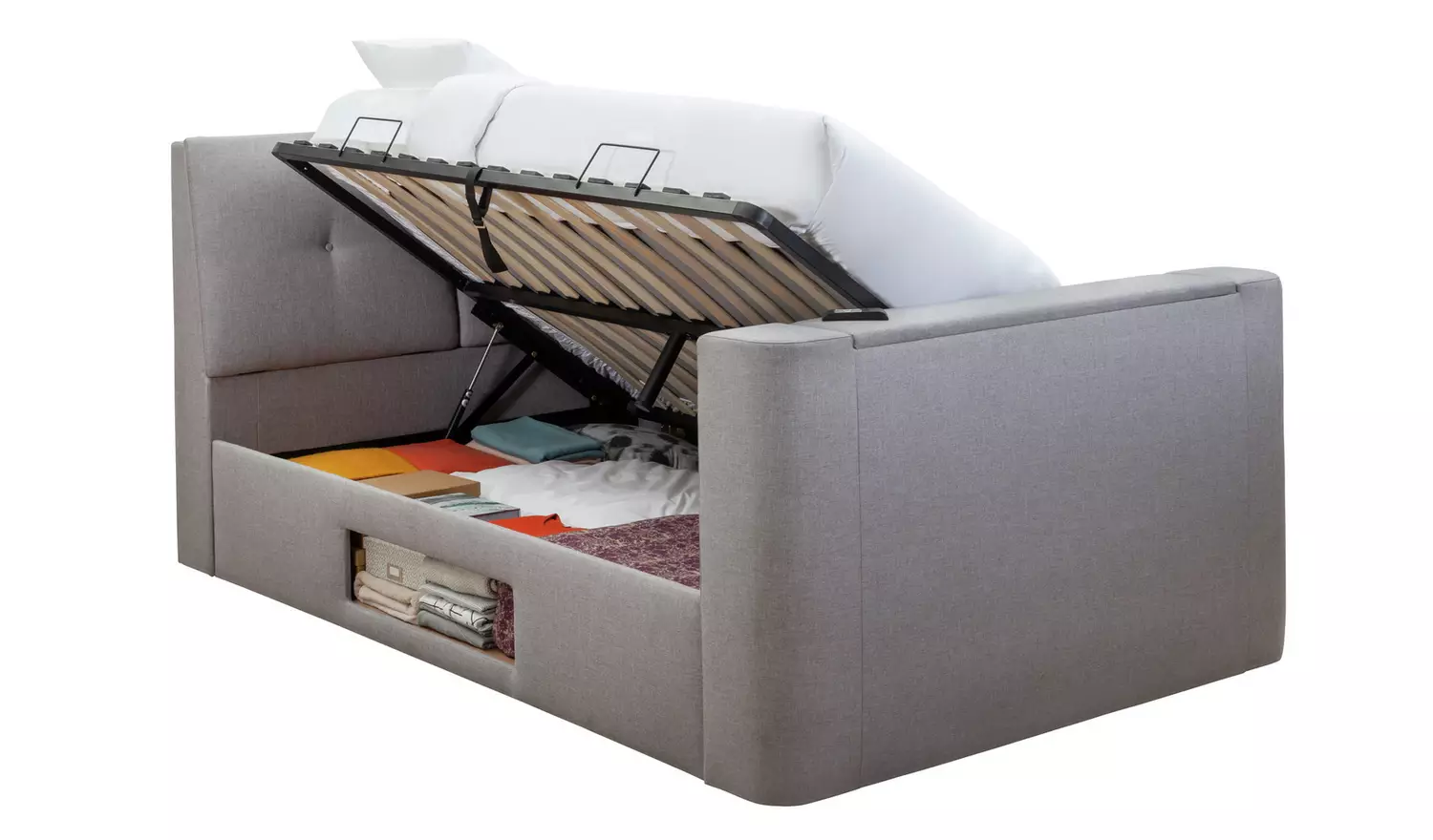 Argos Home Jakob Double TV Ottoman Bed Frame - Grey