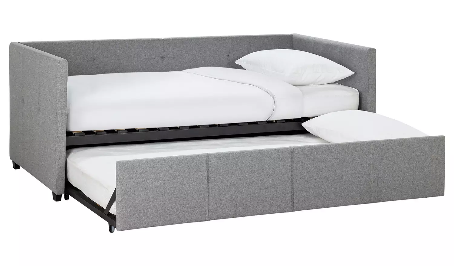Argos Home Tamara Trundle Day Bed with 2 Mattresses - Grey