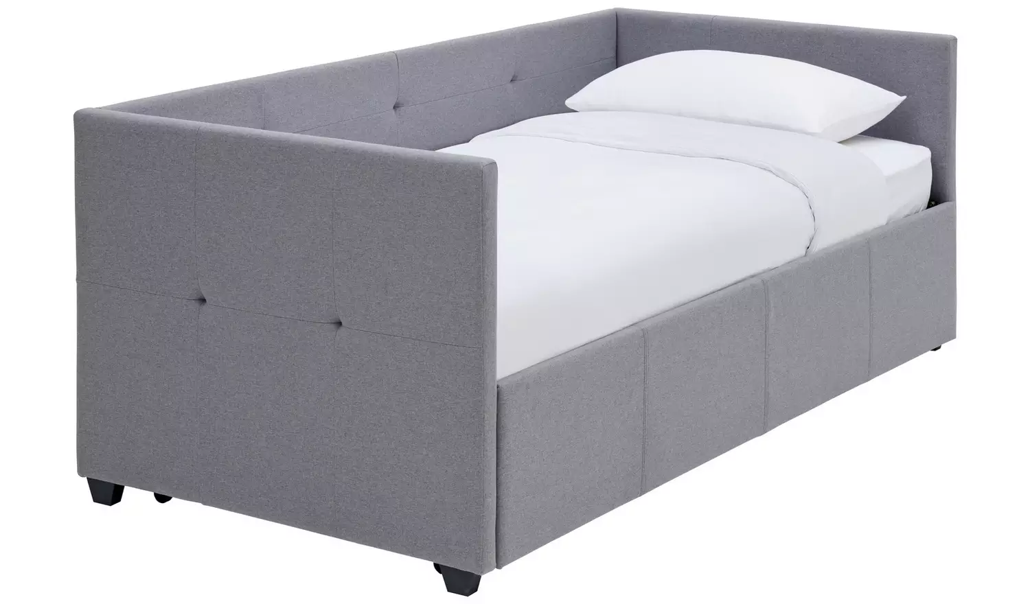 Argos Home Tamara Fabric Day Bed with Trundle - Grey