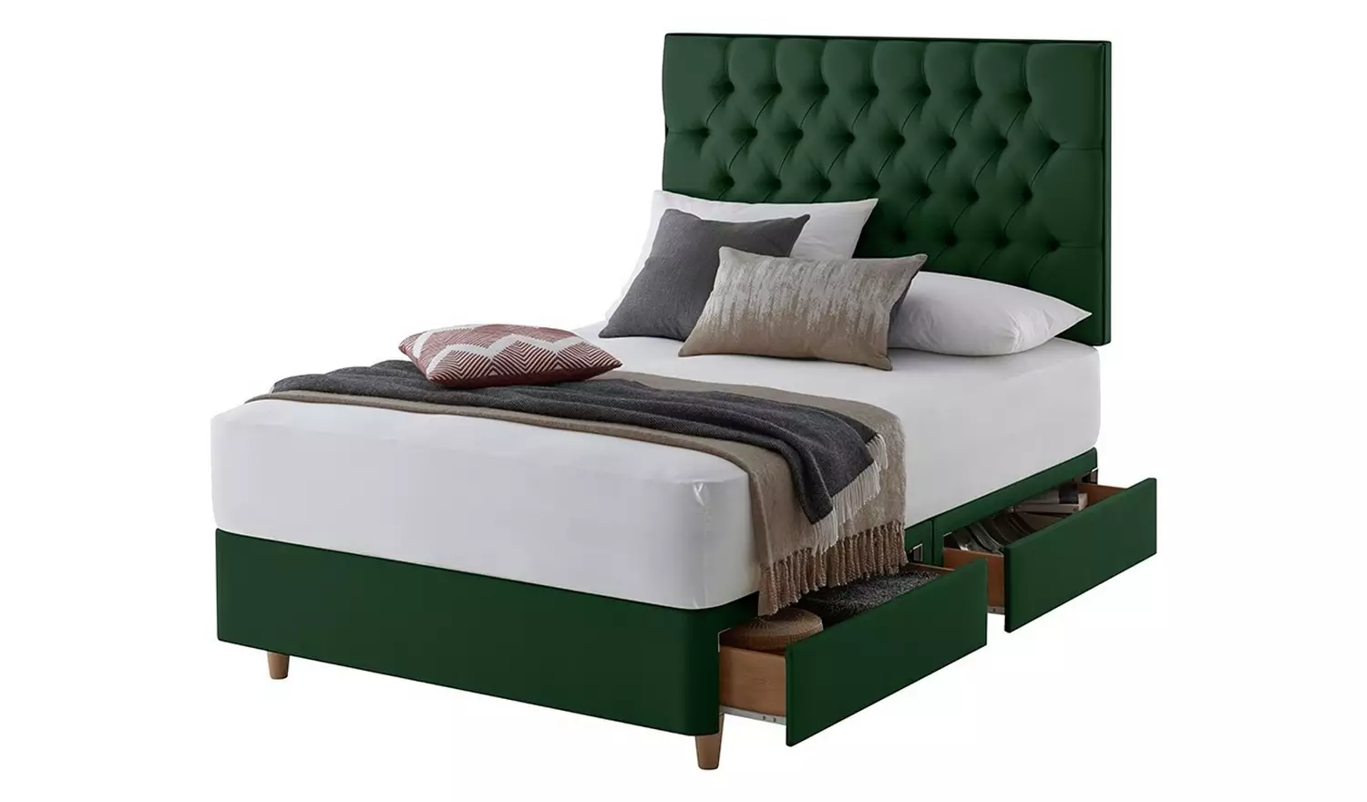 Silentnight Sassaria Kingsize 4 Drawer Divan Set - Green