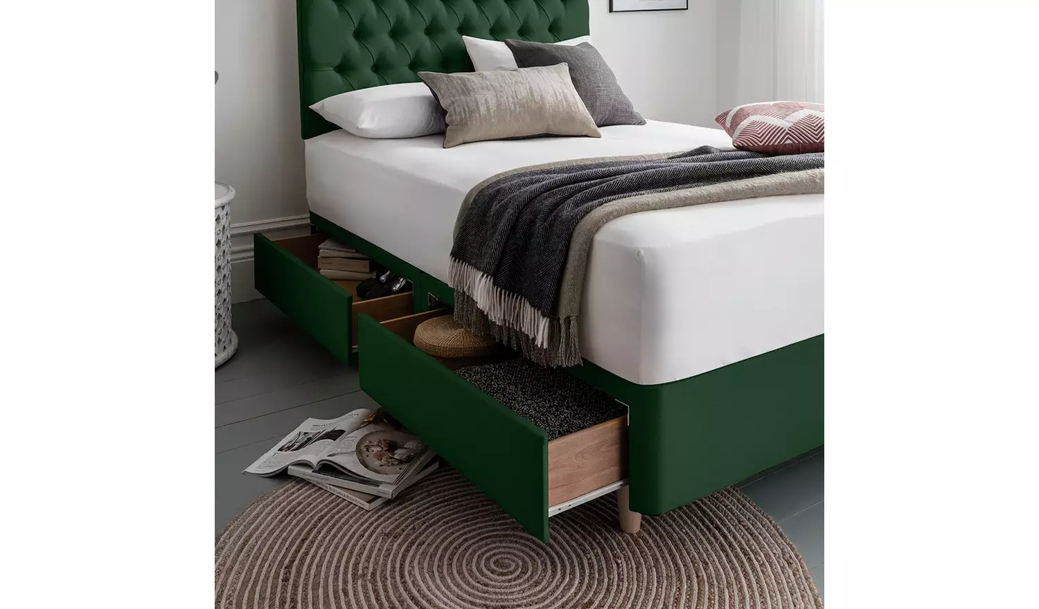 Silentnight Sassaria Kingsize 4 Drawer Divan Set - Green