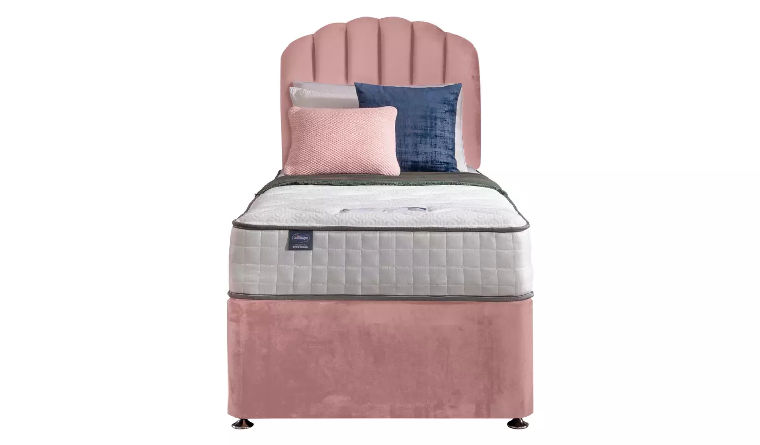 Silentnight Middleton Single Memory 2 Drawer Divan Bed- Pink