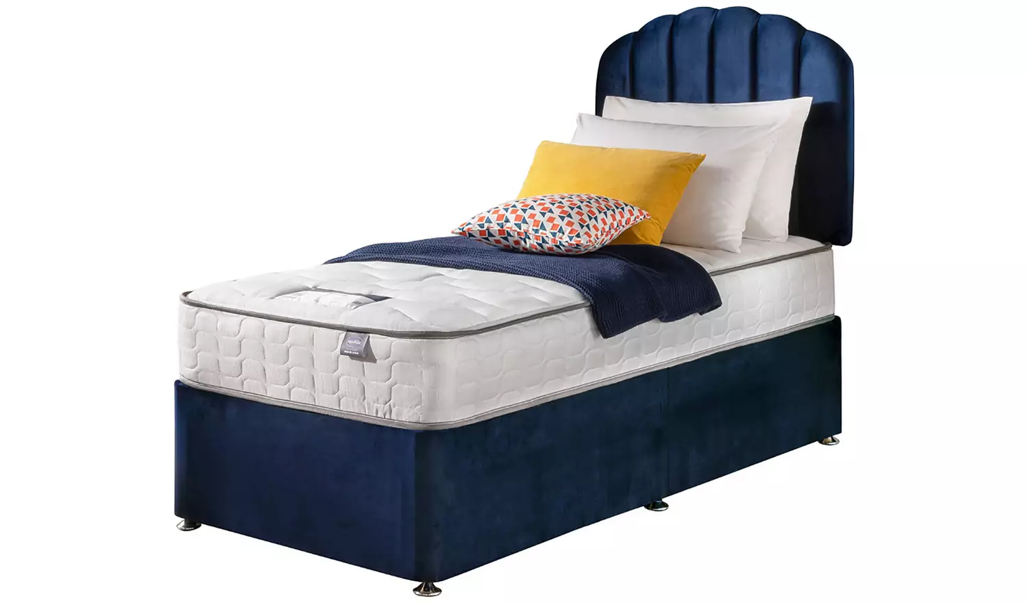 Silentnight Middleton Single Comfort Divan Bed - Blue