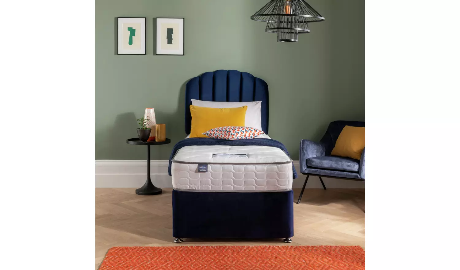 Silentnight Middleton Single Comfort Divan Bed - Blue