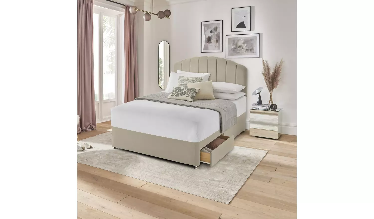 Silentnight Double 2 Drawer Divan Bed Base - Sandstone