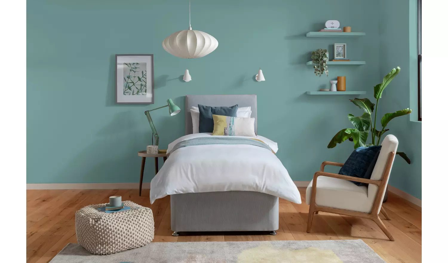 Silentnight Middleton Single Comfort Divan Bed - Grey