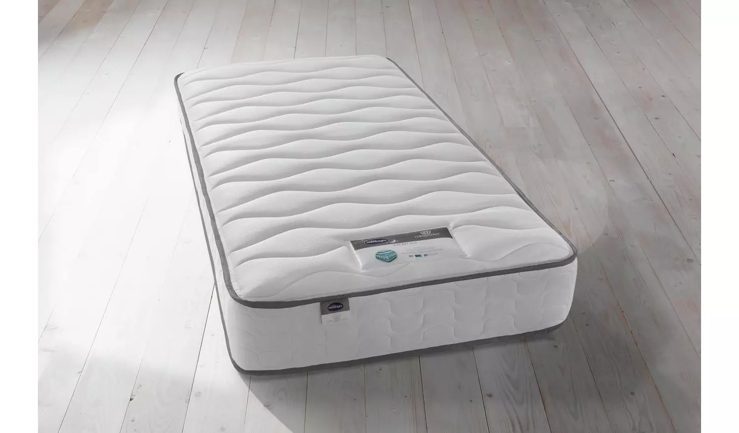 Silentnight Middleton Single Comfort Divan Bed - Grey