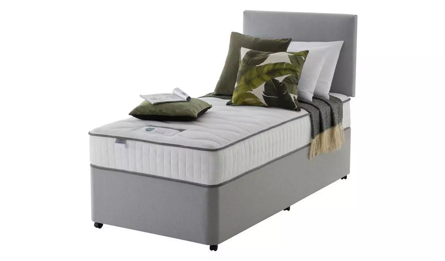 Silentnight Middleton Single Divan Bed - Grey