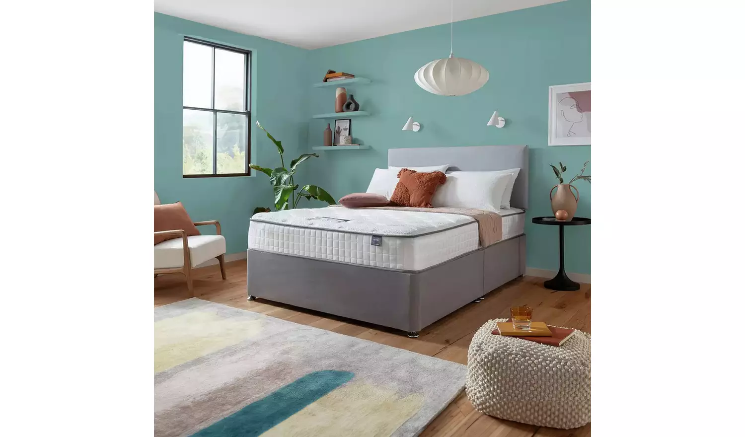 Silentnight Middleton Double Divan Bed - Grey