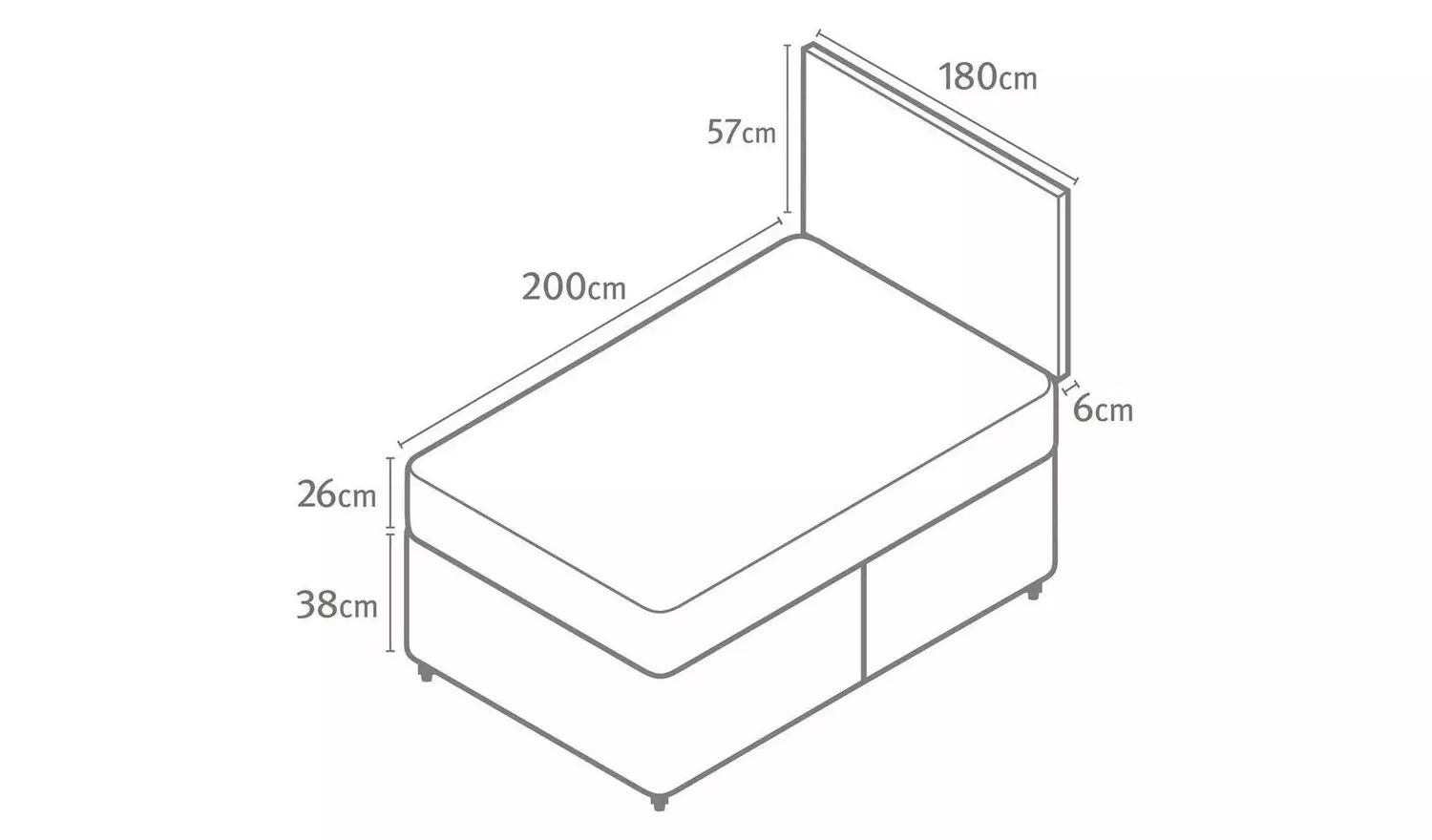 Silentnight Middleton Superking Memory Divan Bed - Grey
