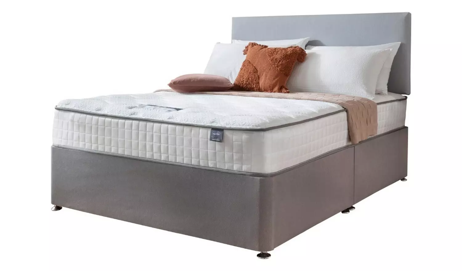 Silentnight Middleton Superking Memory Divan Bed - Grey