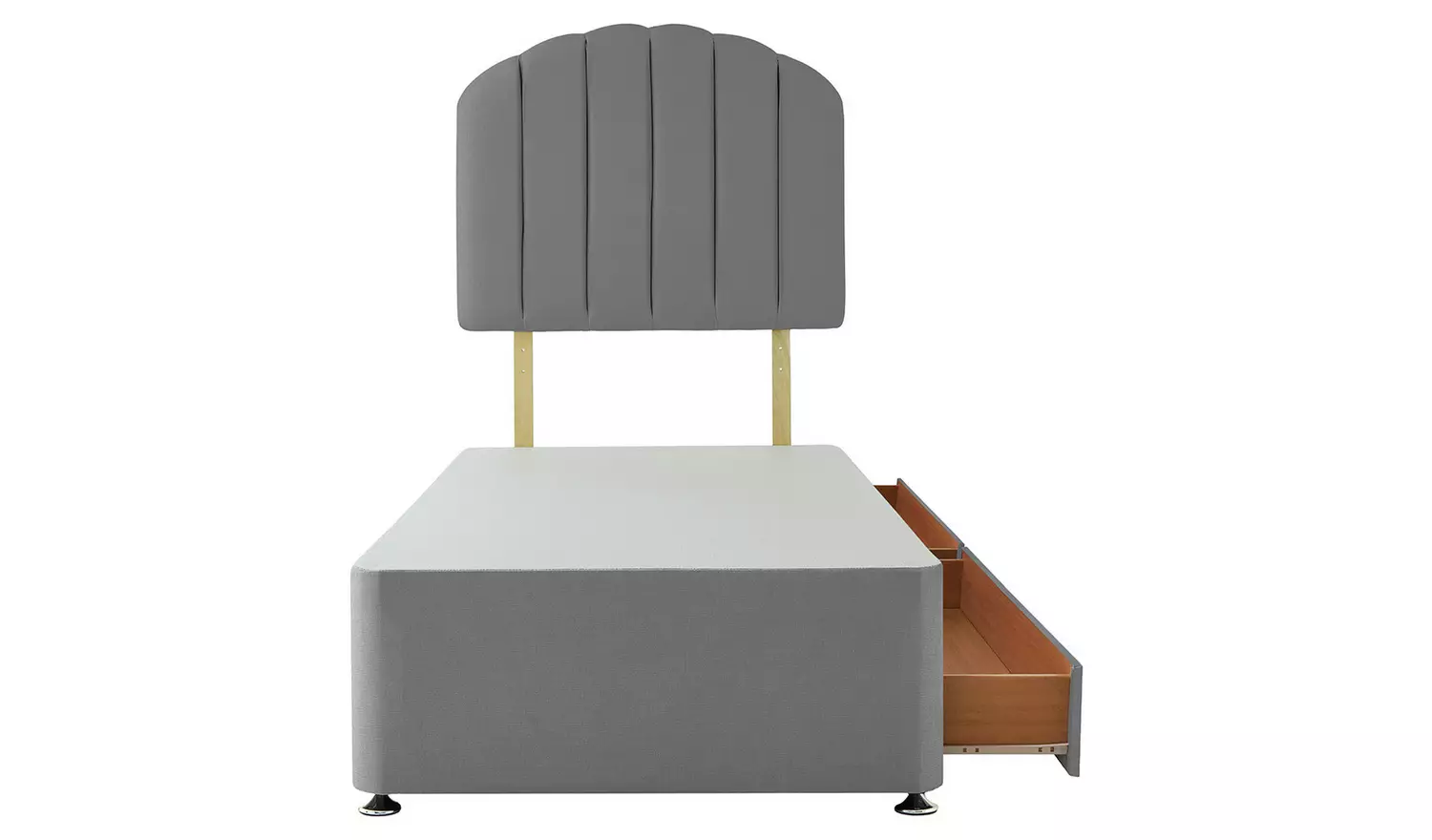 Silentnight Single 2 Drawer Divan Bed Base - Grey