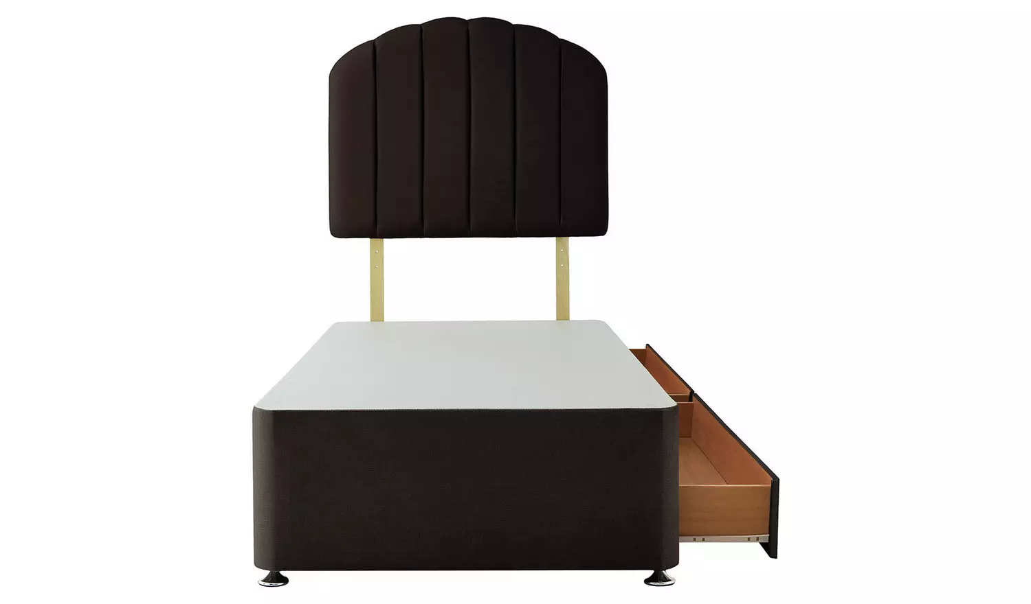 Silentnight Single 2 Drawer Divan Bed Base - Charcoal