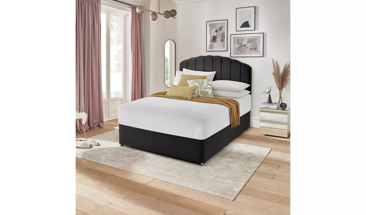 Silentnight Double Divan Bed Base - Charcoal