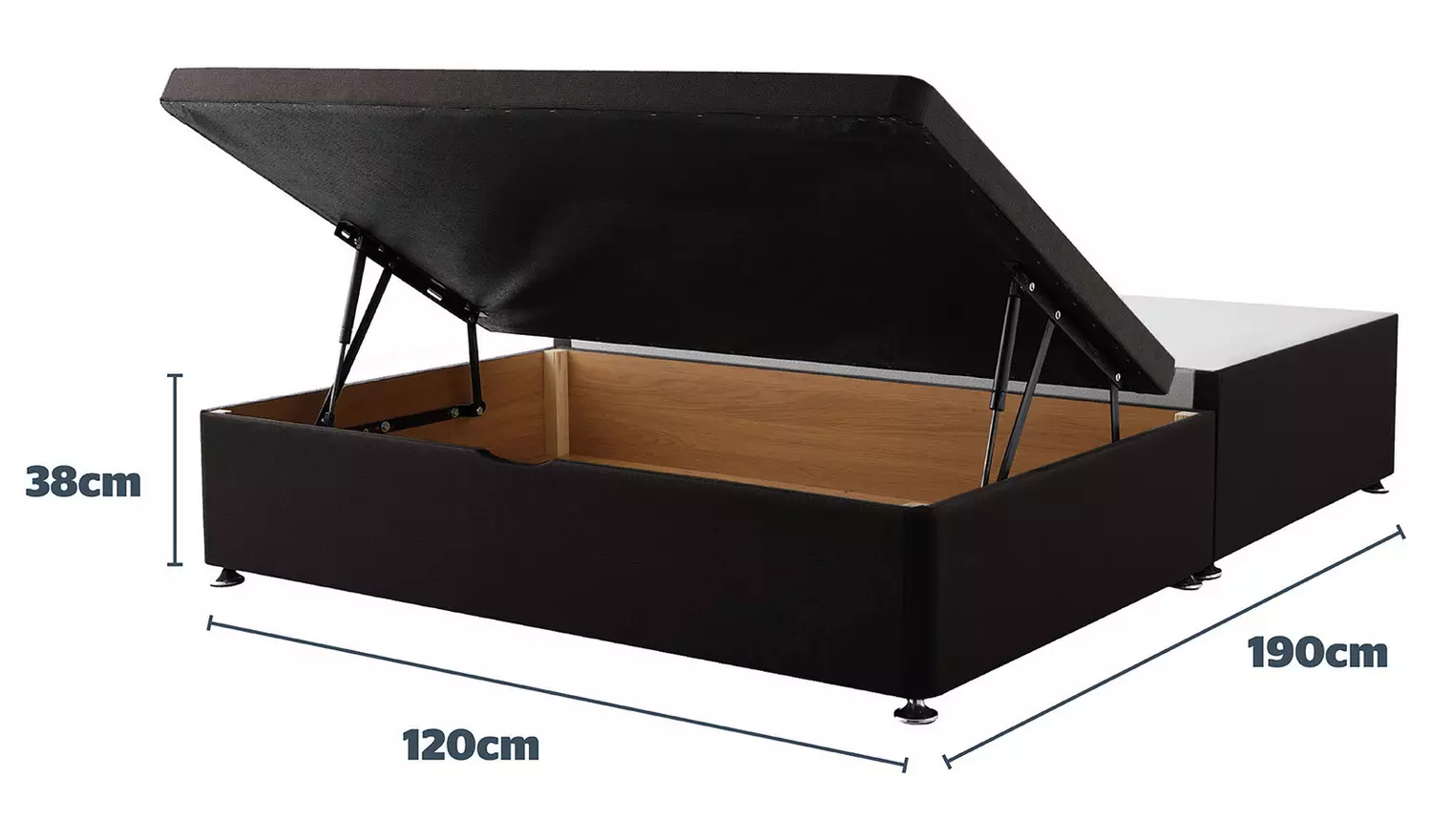 Silentnight Superking Half Ottoman Bed Base - Charcoal