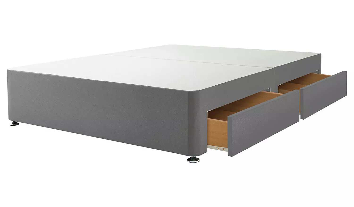 Silentnight Kingsize 4 Drawer Divan Bed Base - Grey