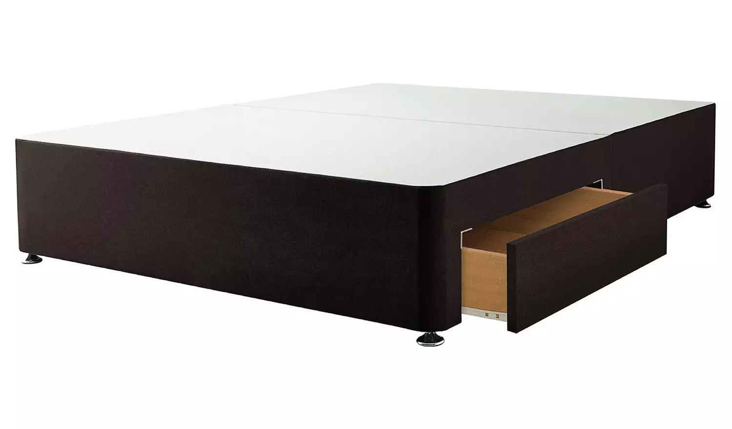 Silentnight Small Double 2 Drawer Divan Bed Base - Charcoal
