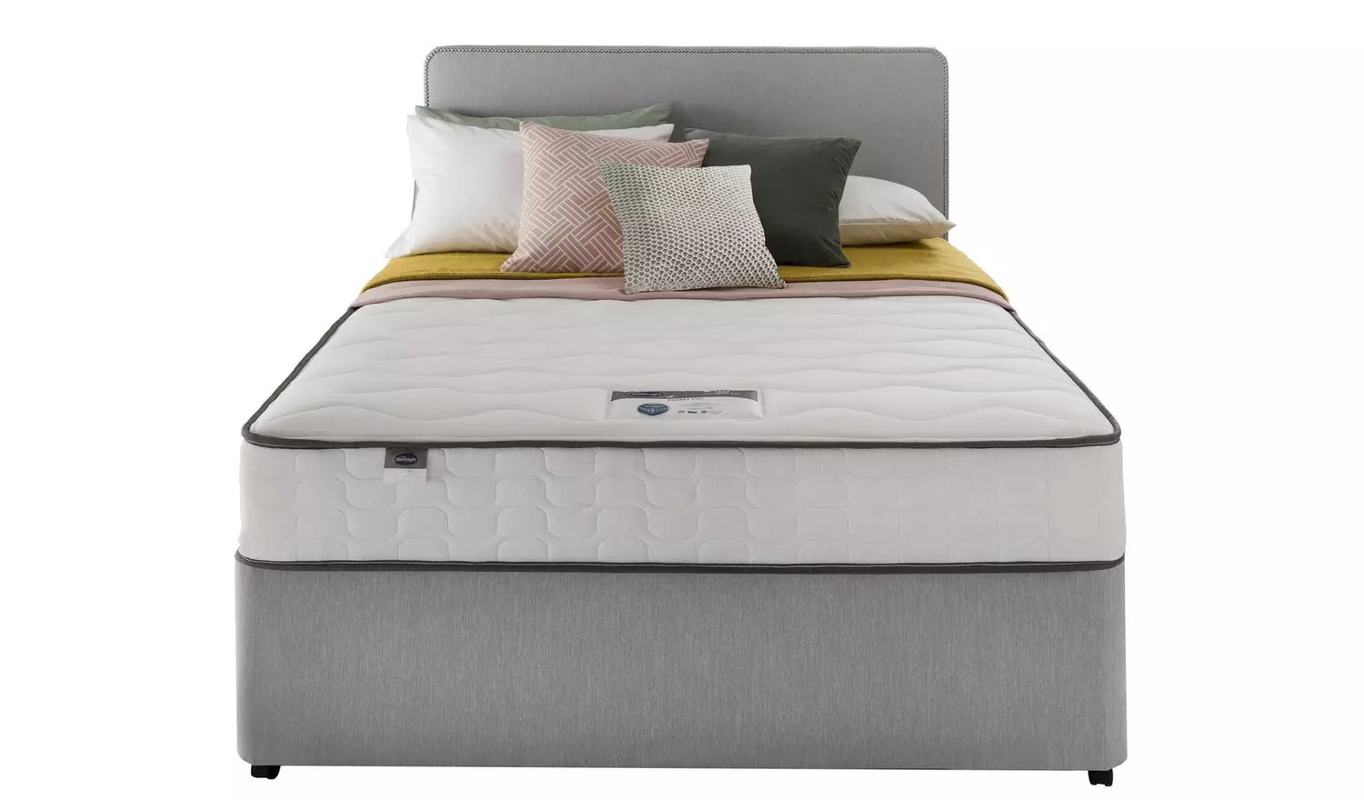 Silentnight Pavia Double Comfort 4 Drawer Divan Bed - Grey