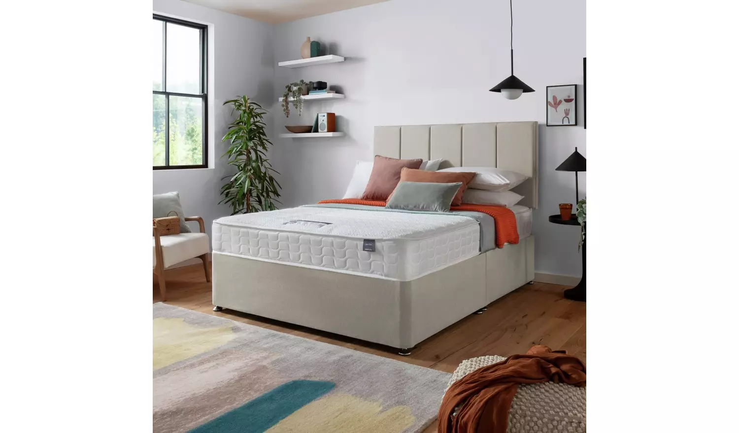 Silentnight Hatfield Double Memory Divan Bed - Sand