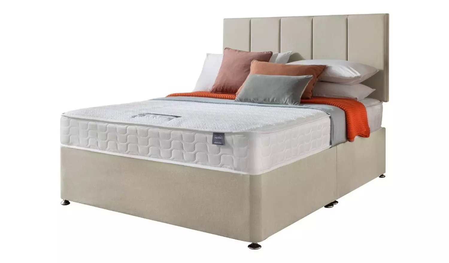 Silentnight Hatfield Double Memory Divan Bed - Sand