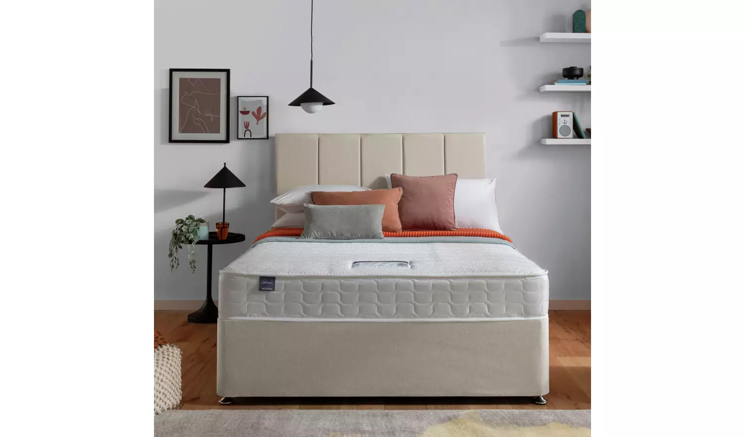 Silentnight Hatfield Double Memory Divan Bed - Sand
