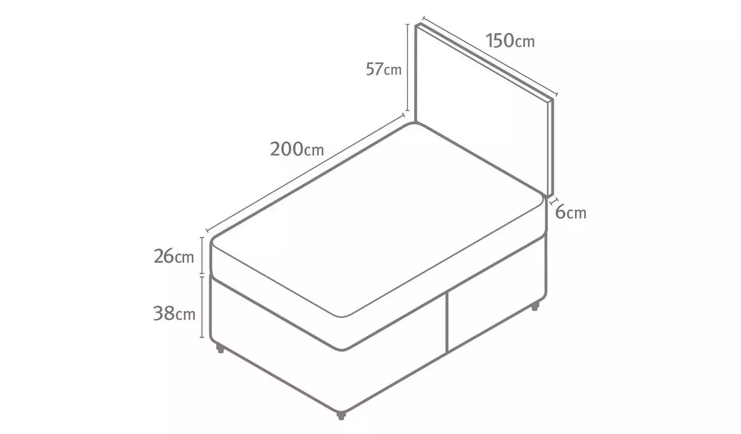 Silentnight Middleton Kingsize Memory Divan Bed - Charcoal
