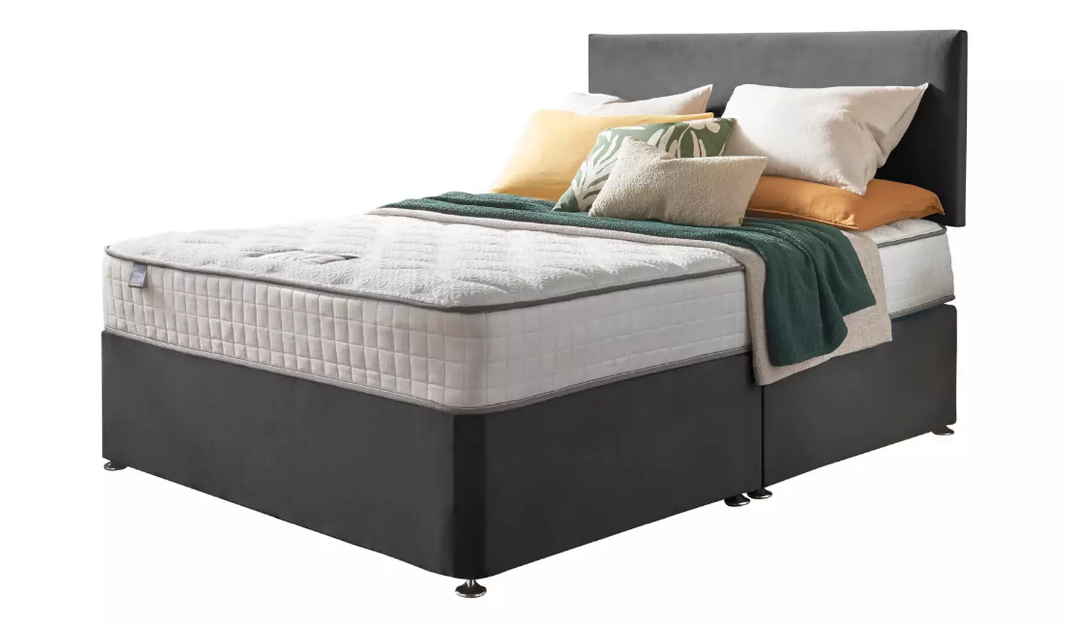 Silentnight Middleton Kingsize Memory Divan Bed - Charcoal