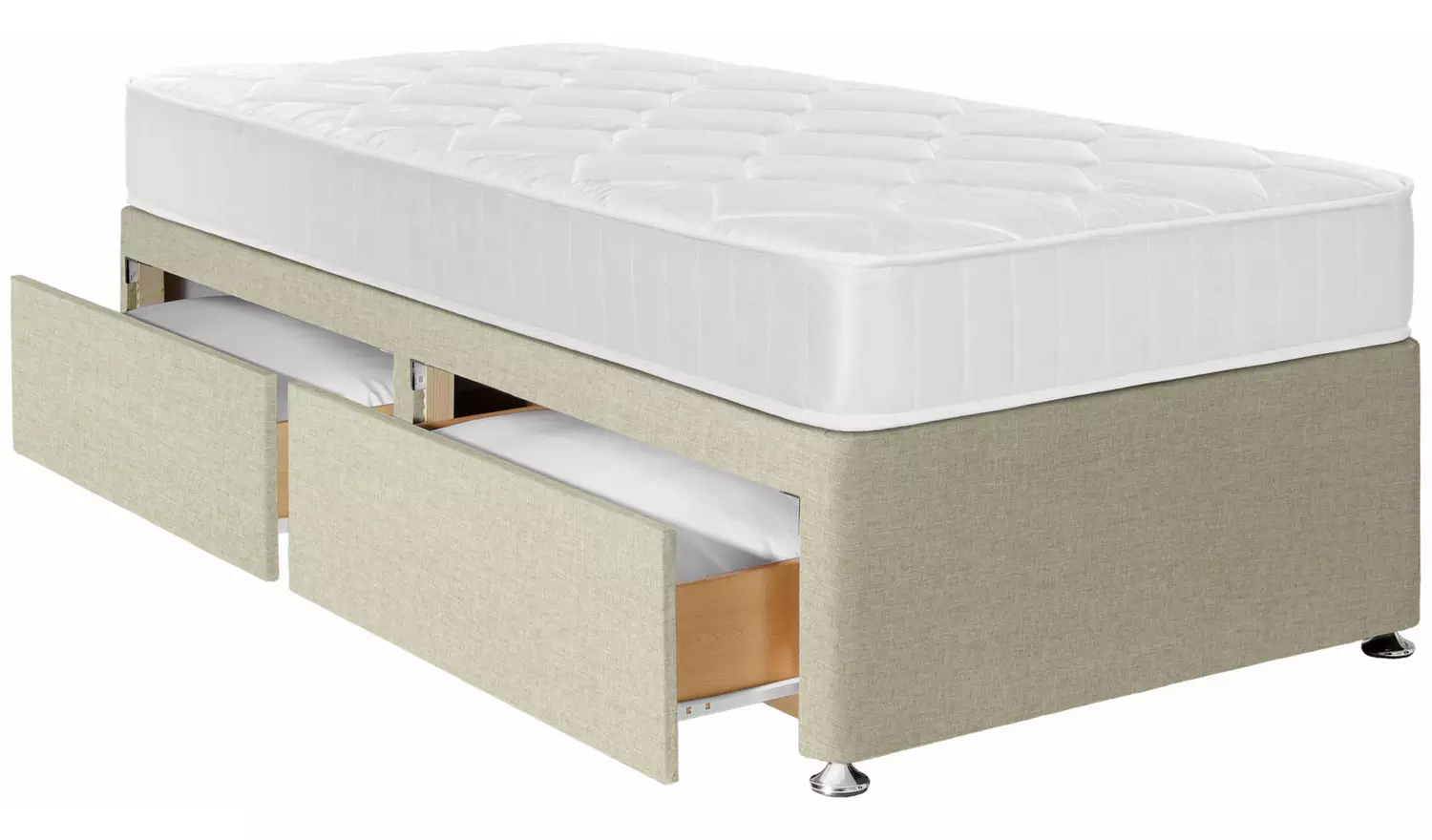 Argos Home Elmdon Comfort Single 2 Drawer Divan Bed- Natural