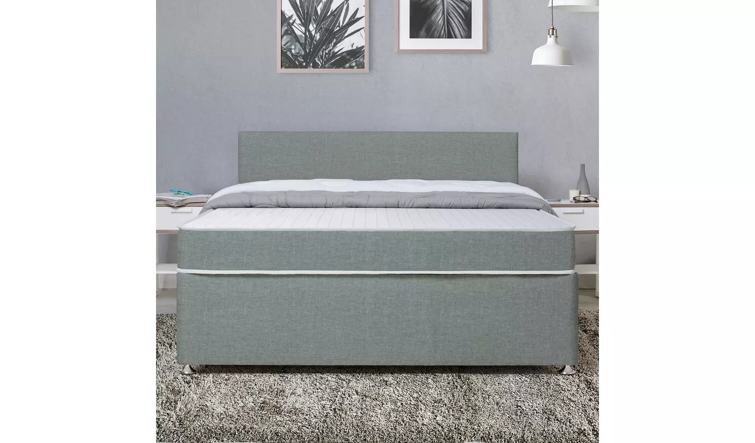 Argos Home Devon Double Divan Bed - Grey