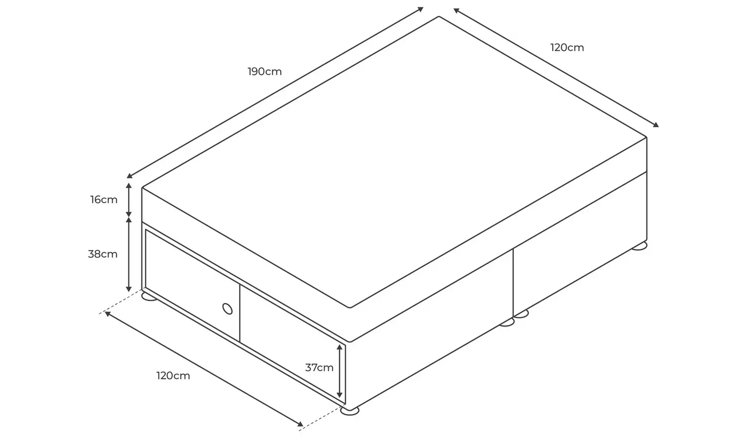 Argos Home Devon Small Double End Slide Divan Bed - Grey