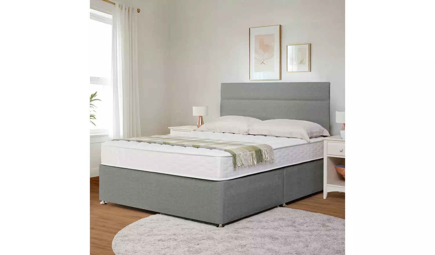 Argos Home Elmdon Deep Ortho Kingsize Divan Bed - Grey
