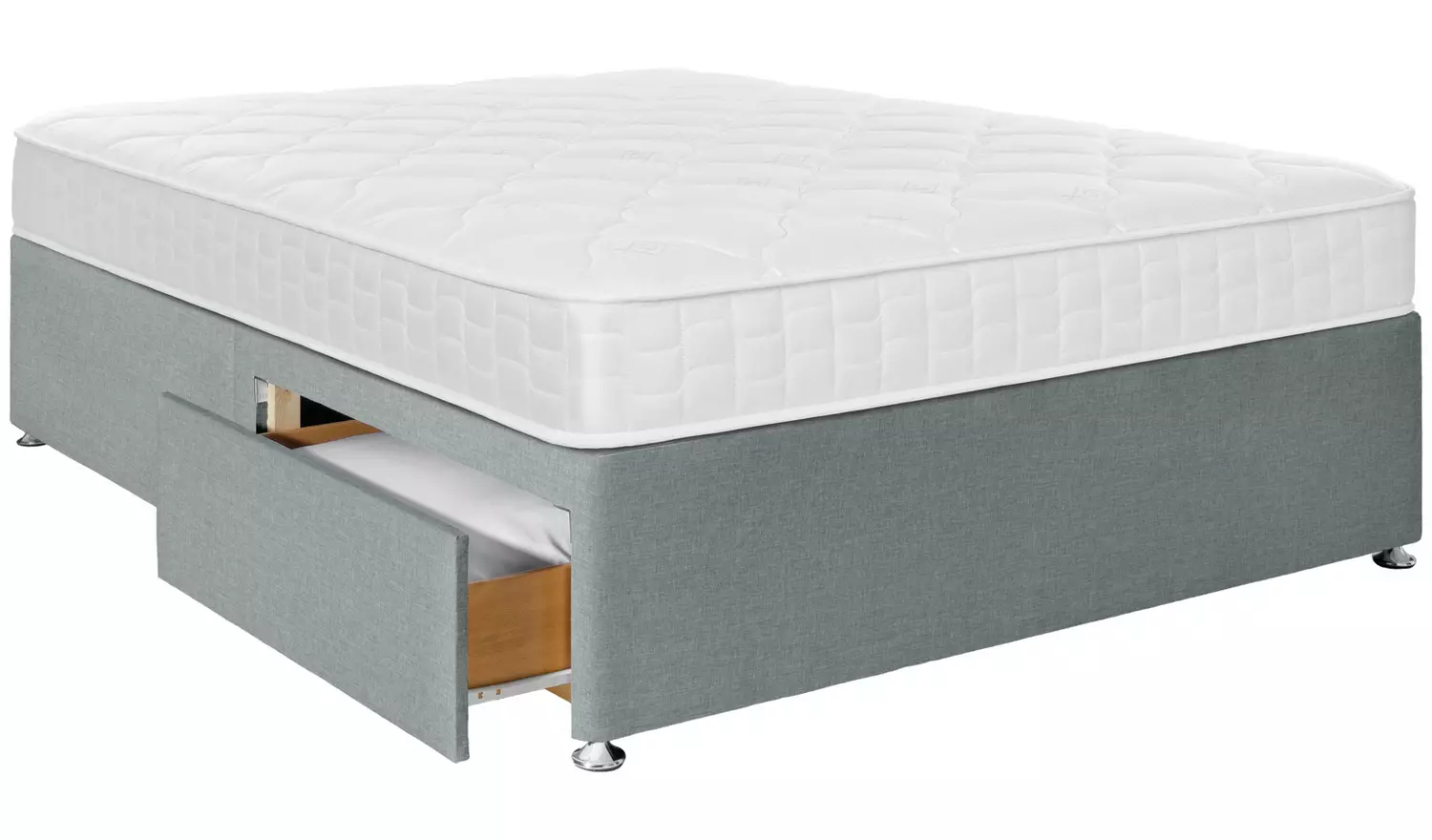 Argos Home Dalham Memory Double 2 Drawer Divan Bed - Grey