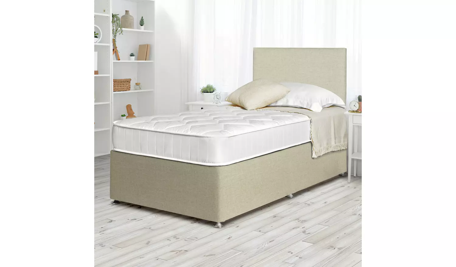 Argos Home Elmdon Single Side Slide Divan Bed - Natural
