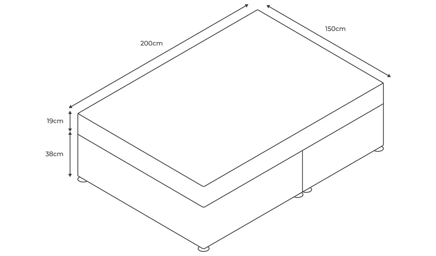 Argos Home Dalham Memory Kingsize Divan Bed - Grey