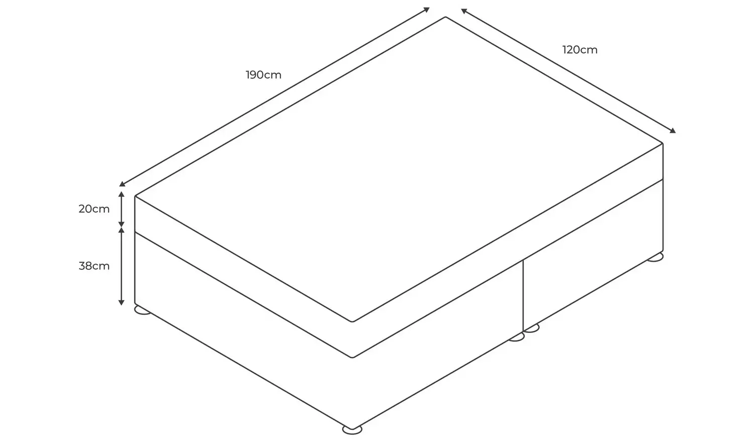 Argos Home Carlton Small Double Divan Bed - Grey