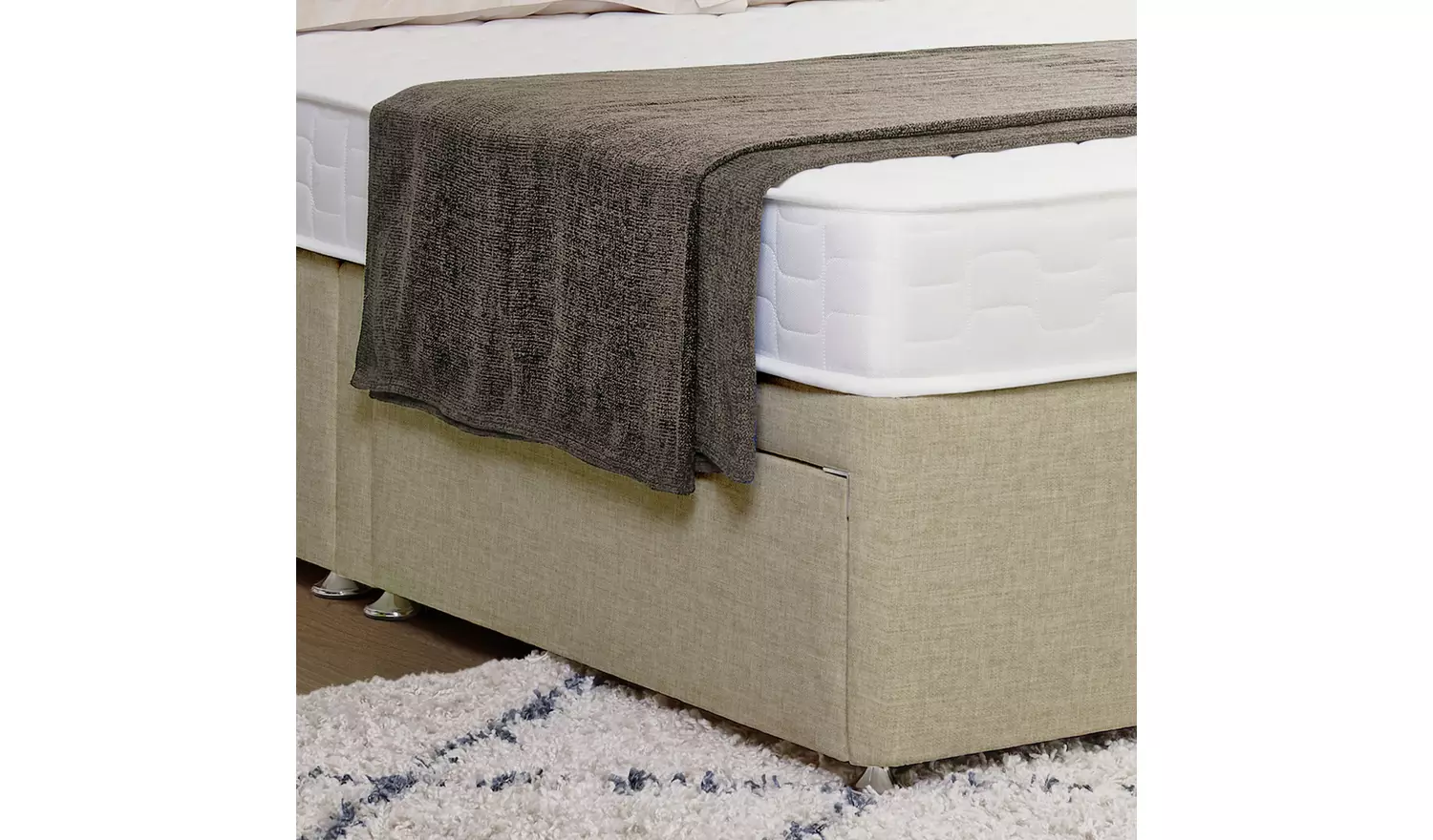 Argos Home Elmdon Memory Double 4 Drawer Divan Bed - Natural