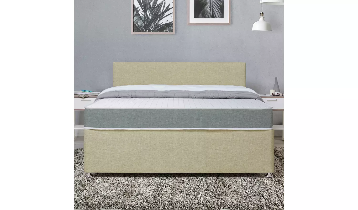 Argos Home Devon Double 2 Drawer Divan Bed - Natural