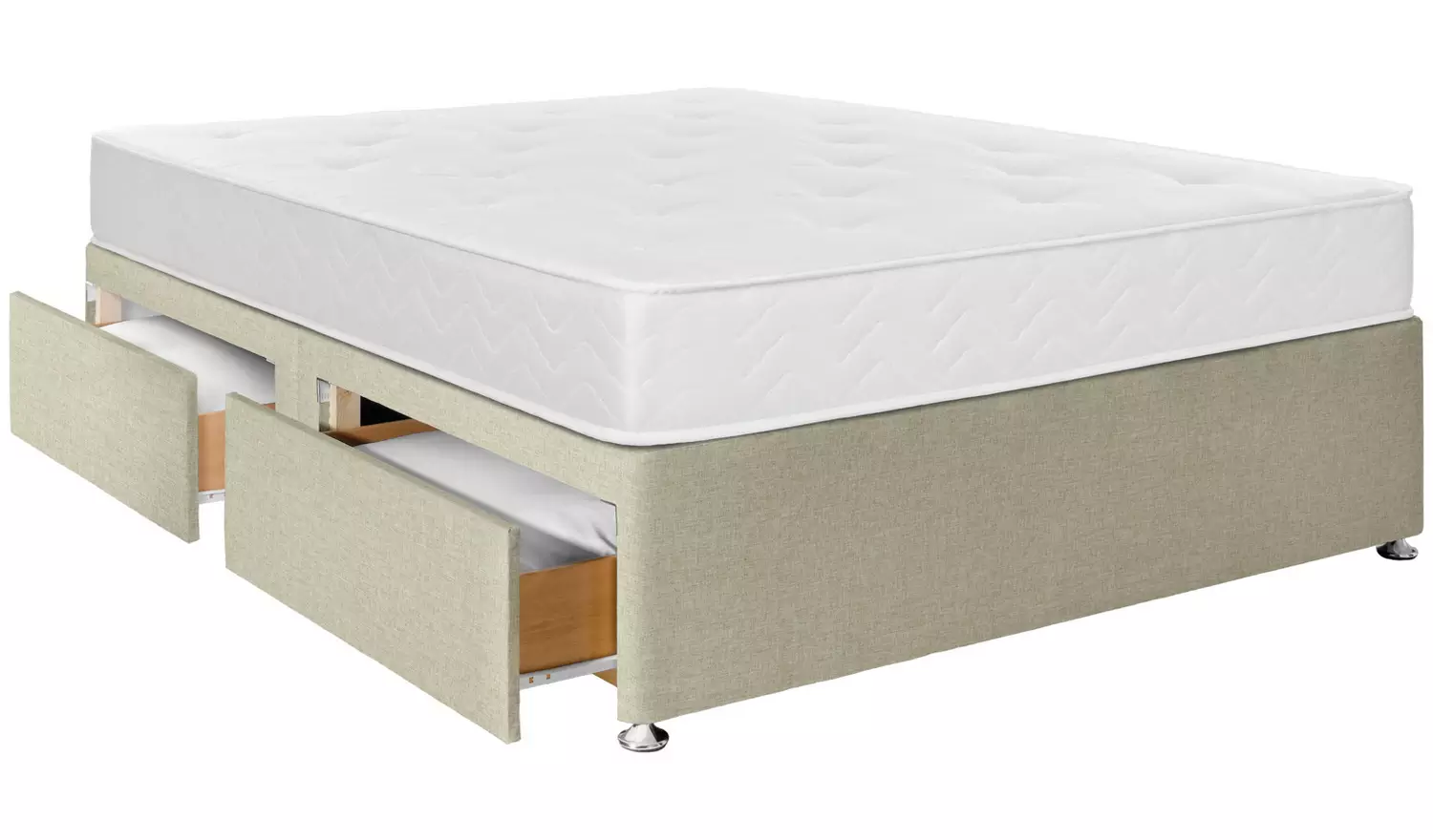 Argos Home Carlton Small Double 4 Drawer Divan Bed - Natural