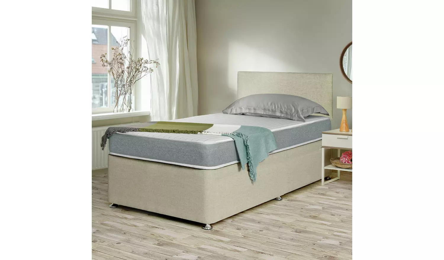 Argos Home Devon Single Divan Bed - Natural