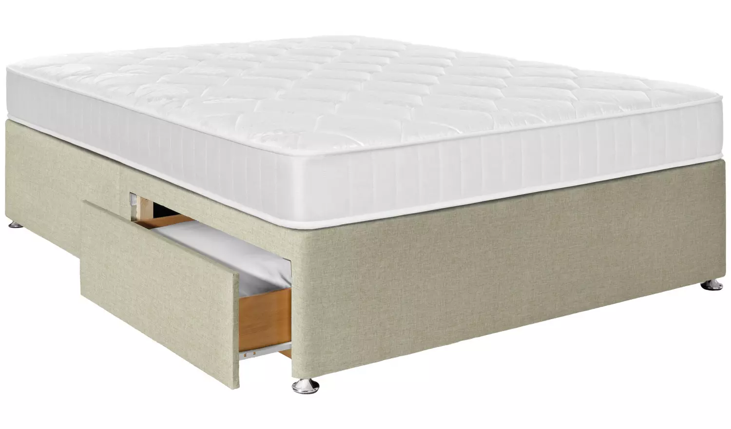 Argos Home Elmdon Kingsize 2 Drawer Divan Bed - Natural