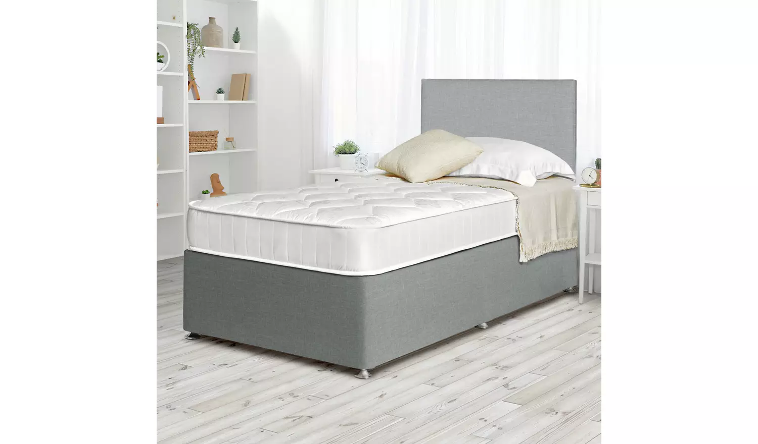 Argos Home Elmdon Comfort Single Divan Bed - Grey