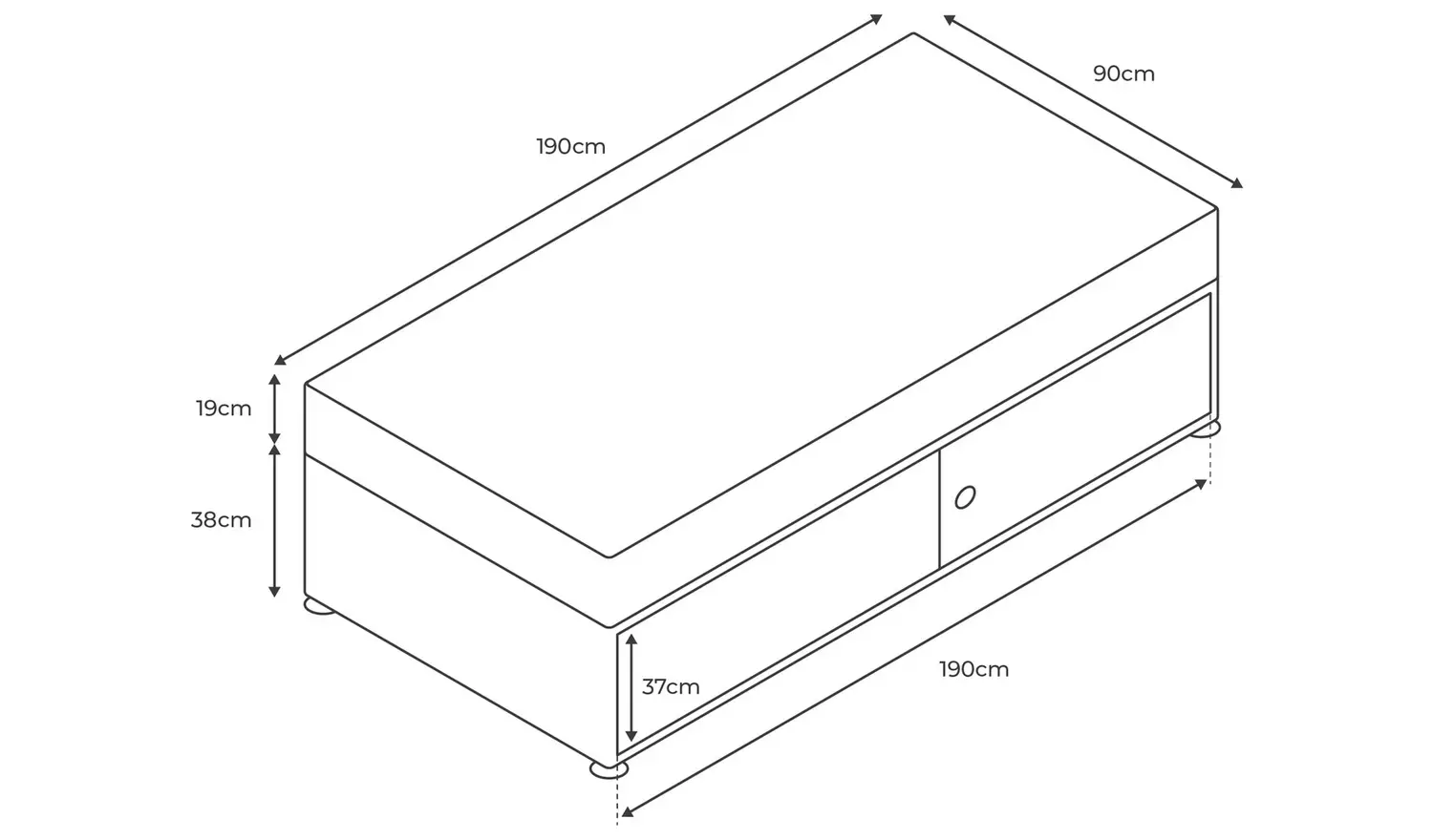 Argos Home Elmdon Comfort Single Side Slide Divan Bed - Grey