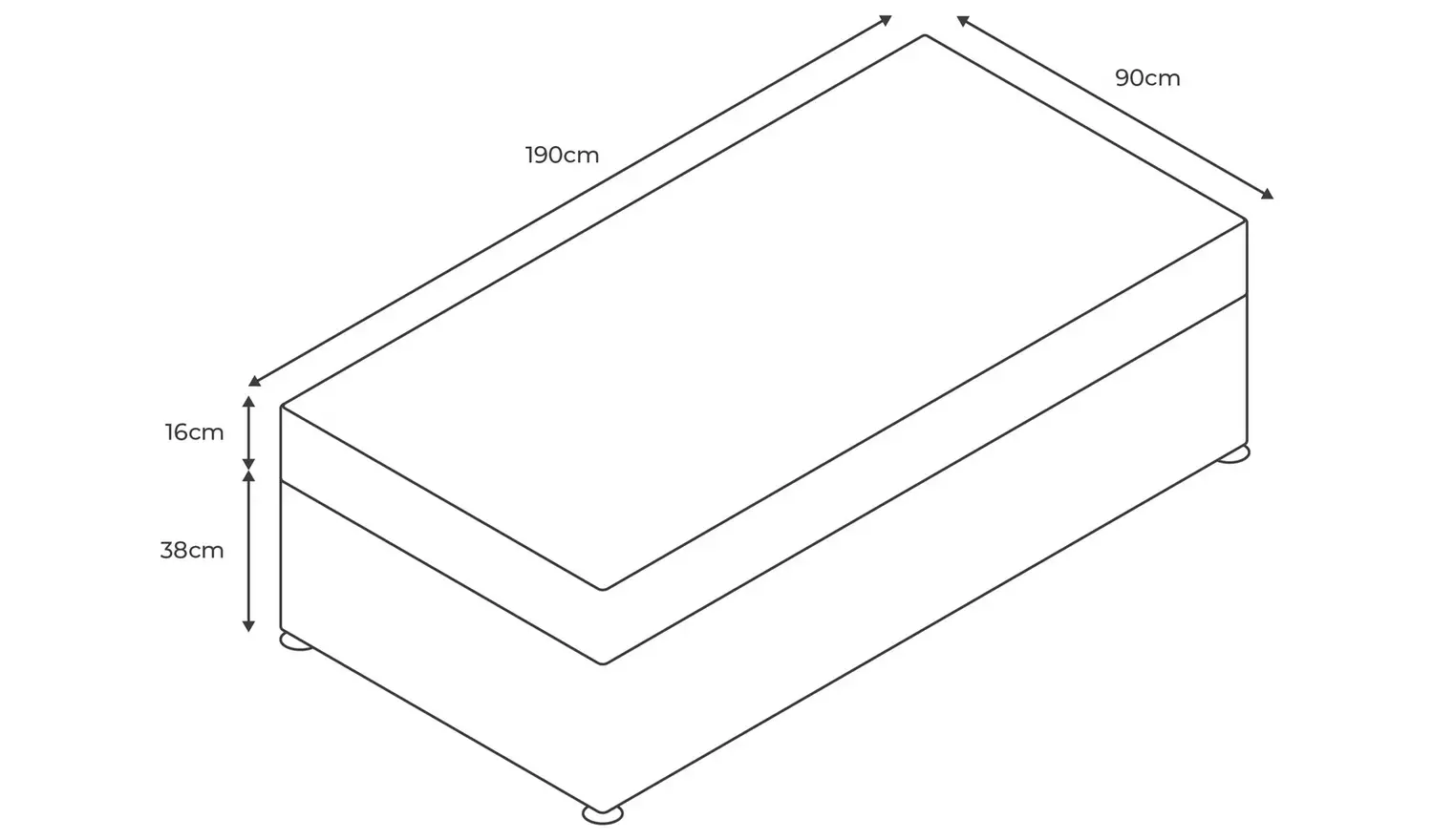 Argos Home Devon Single Divan Bed - Grey